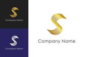 letter s luxe logo voor uw bedrijf merkidentiteit elegant ontwerp met gouden kleur vector