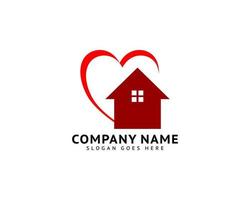 liefde huis onroerend goed logo sjabloon vector