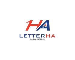 beginletter ha ontwerp logo vector