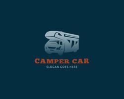 avontuur rv camper auto logo ontwerpsjabloon vector