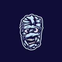 mummie mascotte logo esport vectorillustratie. Egyptisch zombiepersonage vector