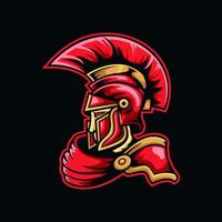 Spartaanse mascotte esport logo vectorillustratie. spartaans krijgerkarakter vector
