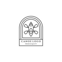 kano lijn kunst pictogram logo minimalistische vector illustratie ontwerp kayak