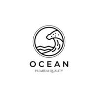 strand golf oceaan water pictogram Golf lijntekeningen minimalistisch logo vector illustratie ontwerp symbol