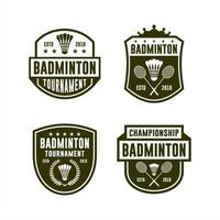 logo badminton toernooi vector collectie