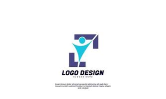 voorraad abstracte creatieve inspiratie moderne mensen logo voor bedrijf of bedrijf ontwerp vector met plat ontwerp