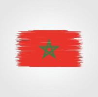 vlag van marokko met penseelstijl vector