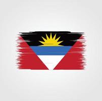 vlag van antigua en barbuda met penseelstijl vector