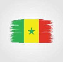Senegalese vlag met penseelstijl vector