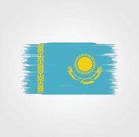 vlag van kazachstan met penseelstijl vector