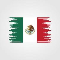 vlag van mexico met ontwerp in aquarelborstelstijl vector