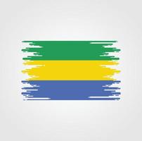 vlag van gabon met ontwerp in aquarelborstelstijl vector