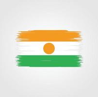 niger-vlag met penseelstijl vector