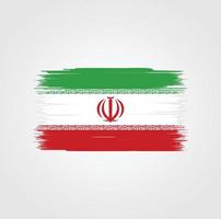Iraanse vlag met penseelstijl vector
