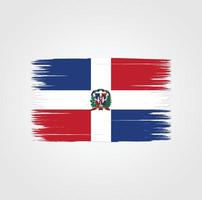 vlag van Dominicaanse Republiek met penseelstijl vector