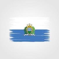 vlag van san marino met penseelstijl vector