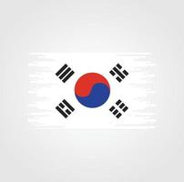 vlag van zuid-korea met ontwerp in waterverfborstelstijl vector