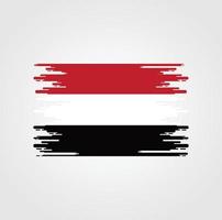 Vlag van Jemen met ontwerp in waterverfborstelstijl vector