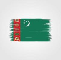 Turkmenistaanse vlag met penseelstijl vector