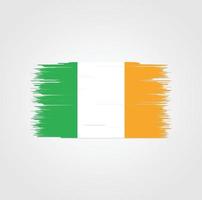 Ierse vlag met penseelstijl vector