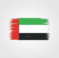 vlag van verenigde arabische emiraten met penseelstijl vector