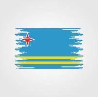 aruba-vlag met ontwerp in aquarelborstelstijl vector