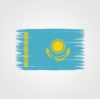 vlag van kazachstan met penseelstijl vector