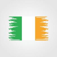 vlag van ierland met ontwerp in waterverfborstelstijl vector