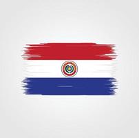 vlag van paraguay met penseelstijl vector