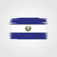 vlag van el salvador met penseelstijl vector