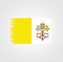 vlag van vaticaan met penseelstijl vector