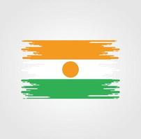 vlag van niger met ontwerp in aquarelborstelstijl vector