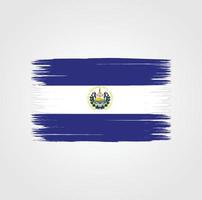 vlag van el salvador met penseelstijl vector