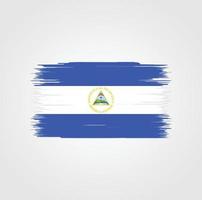 vlag van nicaragua met penseelstijl vector