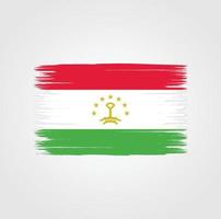vlag van Tadzjikistan met penseelstijl vector