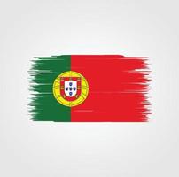 Portugese vlag met penseelstijl vector