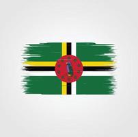Dominica-vlag met penseelstijl vector