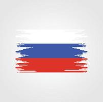 vlag van rusland met ontwerp in waterverfborstelstijl vector