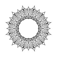 cirkelvormig patroon in de vorm van mandala voor henna, mehndi, tatoeage, decoratie. decoratief ornament in etnische oosterse stijl. kleurboek pagina. vector