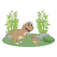 schattige dinosaurus dier cartoon illustratie vector