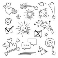 doodle element vector set, voor conceptontwerp.