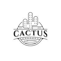 cactus logo ontwerp minimalistische lijn kunst pictogram vectorillustratie vector