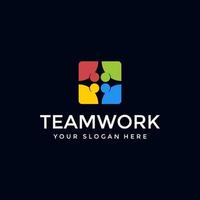 teamwork logo ontwerpsjabloon premium download vector