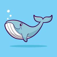 schattige walvis cartoon vectorillustratie. zee dier concept vector