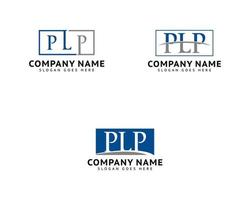 set van eerste letter plp logo sjabloonontwerp vector