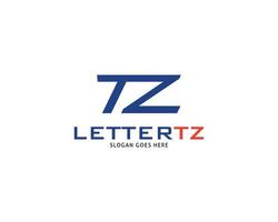 beginletter tz logo sjabloonontwerp vector