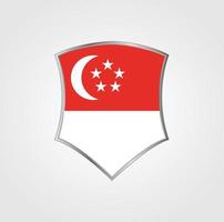 vlag van singapore met aquarelpenseel vector