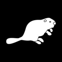 bever het is een wit pictogram. vector