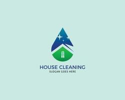 huis schoonmaak logo ontwerpsjabloon vector