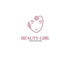 vrouw gezicht logo ontwerp vectorillustratie, meisje silhouet voor cosmetica, beauty, salon, gezondheid en spa, mode thema's vector